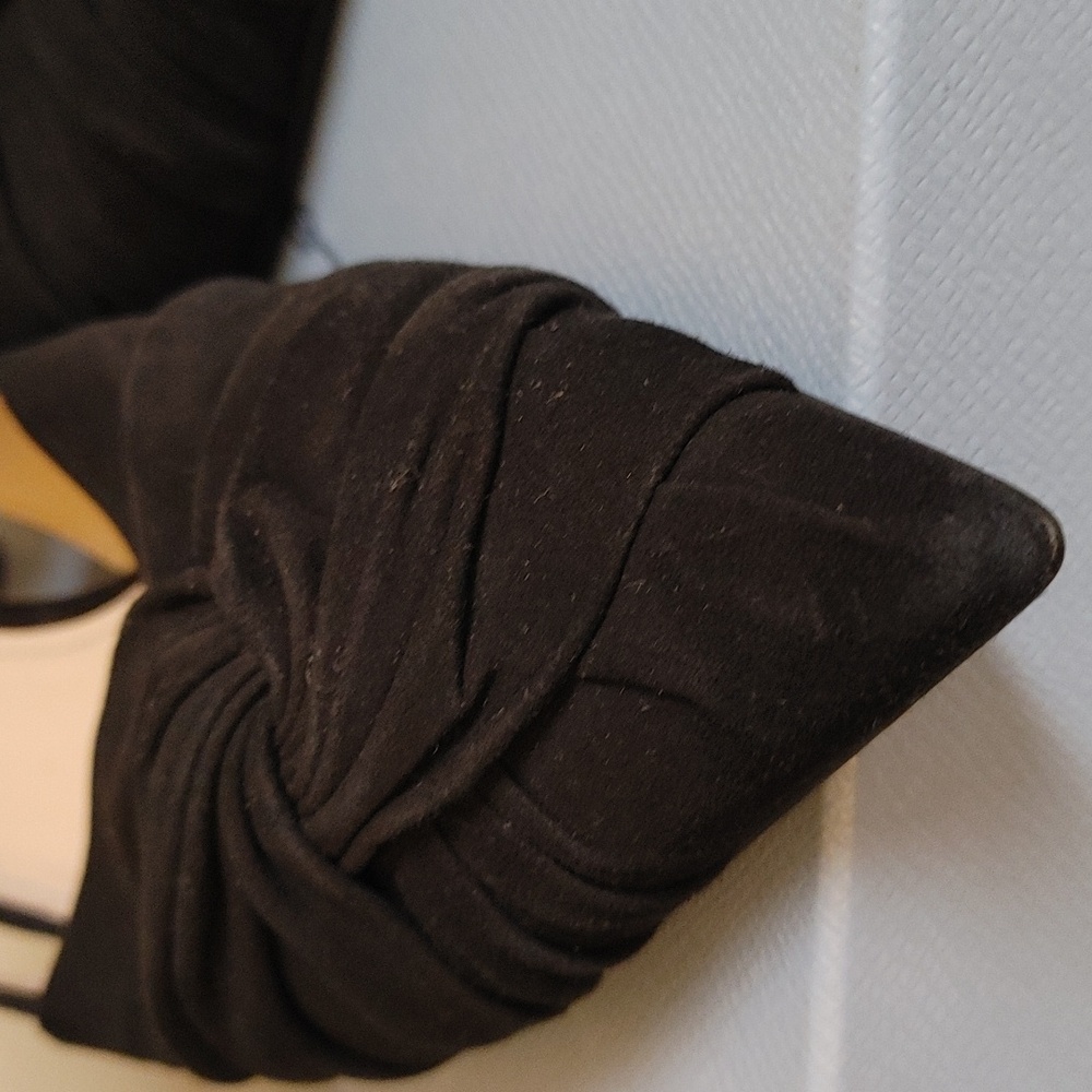 Prada Camoscio Black Suede Sling Back Size 40 - Picture 3 of 12